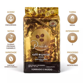 Café Premier Especial 500g em Pó à Vácuo – 100% Arábica, Torra Média
